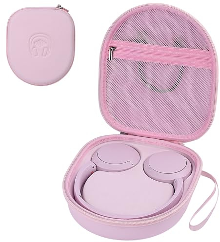 PERFCAZE Headphone Case for Sony WH-CH520 JBL Tune Live 670NC Wireless Headphones, Hard EVA On-Ear Headphone Protective Case with Mesh Pocket Storage Cable (Pink)