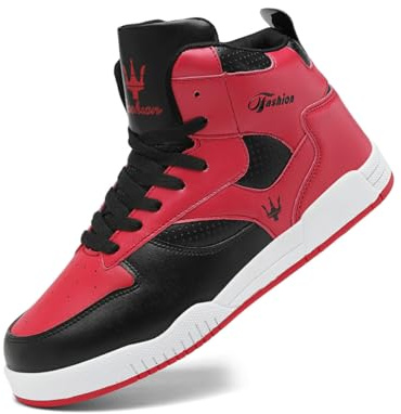 AARDIMI Zapatillas altas para hombre, zapatillas de senderismo, zapatillas altas para fitness, zapatos altos, 730 Red, 41 EU