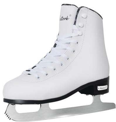 Nattork Figure Skates Excellence Stainless Steel Blades Ice Figure Skating with Enhanced Support Strength Performance and Ultimate Comfort for Youth and Adult