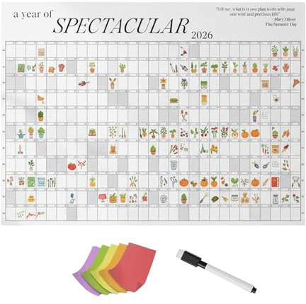 2026 Väggkalender - 122 x 76 cm planeringsmaterial, radering årsplanerare, gigantiskt årligt schema, kontor kontorsmaterial kategori, laminerad vertikal horisontell layout för hemskola kontor