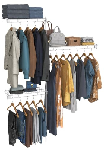 ClosetMaid Closet Organiser Kit - for closets up to 1.52metre 5feet wide - White