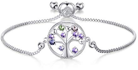 Philip Jones Silver Plated Chakra Tree of Life Bracelet Created with Zircondia® Crystals