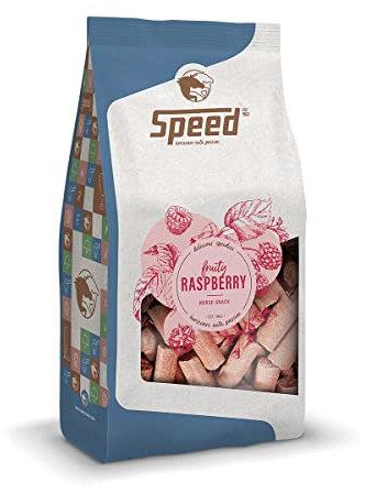 Speed Delicious speedies Raspberry, Pferdeleckerli mit Himbeergeschmack, fruchtiger Snack für jedes Pferd, Beste Zutaten, einfach praktisch (1 kg)