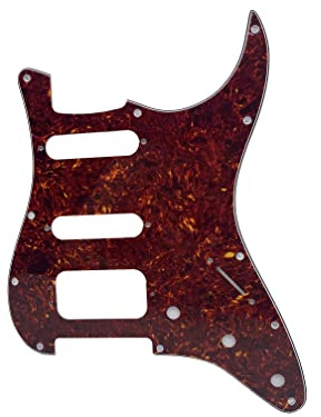 Dopro - Battipenna per chitarra Strat HSS a 11 fori, con supporto per pickup humbucking a 3 viti, compatibile con Fender Stratocaster vintage americana, colore tartaruga