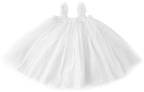 Ugitopi Bebis Flickor Tutu Prinsessklänning Ärmlös Tyll, 1-vit, 12 M�nader