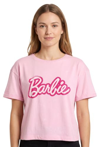 Barbie Recortada Camiseta Mujer señoras Moda muñeca Logo Rosa Crop Top
