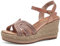 MARCO TOZZI Damen Sandalen mit Keilabsatz mit Verstellbarem Riemen Vegan, Mehrfarbig (Rose Met Comb), 39 EU