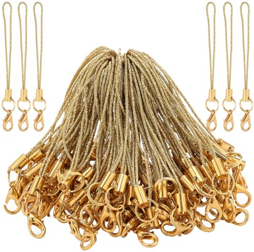 GORGECRAFT 100PCS 2 Estilos Teléfono Móvil Llavero Correas Tono Anillo Dividido Cordón Celular Encantos Colgante Poliéster Cordón Cuerda Desmontable Teléfono Cuerda Lariat Accesorios Colgantes