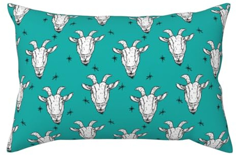 VOSERY Federe per cuscini queen size, in microfibra, 51 x 76 cm, stile moderno, motivo a testa di capra, con cerniera, antimacchia, resistente alle pieghe