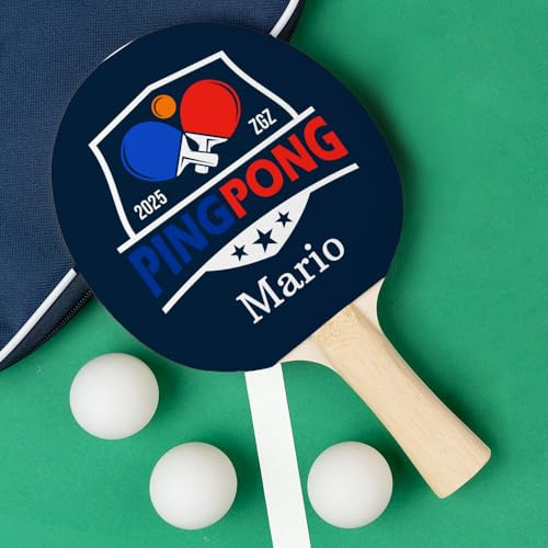 Wanapix | Palas de Ping-Pong Personalizadas | Palas de Tenis de Mesa con Fotos y Nombre | Personalizadas por 1 Cara por Impresión Directa sobre la Goma | Regalo Original para Aficionados al Ping Pong