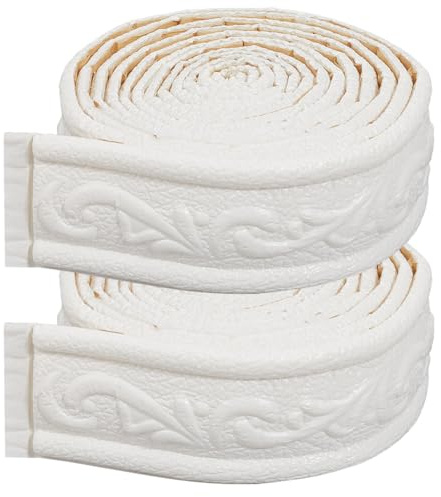 CRASPIRE 2 pz 90 x2 bianco 3D Peel Stick Schiuma Modanatura Trim Autoadesivo Stick Flessibile Sticky Wall Edging Lines Battiscopa Parete Base Modanatura Trim per Carta Da Parati Bordo Specchio Bordo