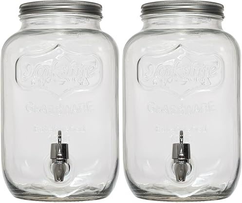 Saveur et Degustation KV7169 FONTAINE, bevanda in vetro, 4 l, trasparente, 15 x 15 x 25,5 cm (Confezione da 2)