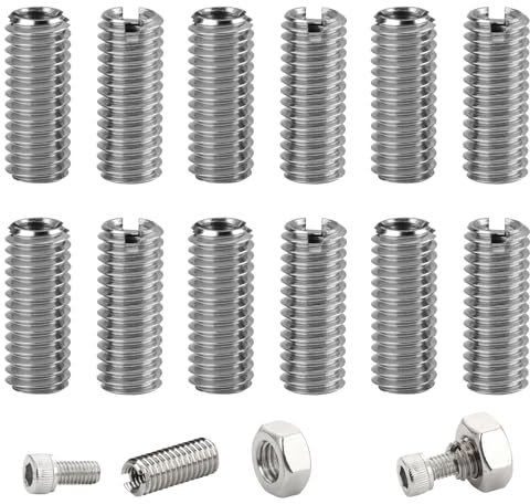 12 unidades de casquillos roscados M6 a M4, tuerca roscada M6, adaptador de rosca M6, juego de reparación, casquillos roscados de metal M6 para automóviles, turbinas de vapor, reparación de roscas y