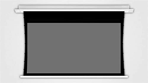 Projection Screen, Electric In-ceiling Tab-tension Professional Screen for 3D Projection, Silver Grey Fabric, Ideal for Home Theater and Presentations