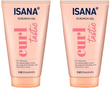 2x Isana Crunch Locken Gel | Gel-Textur für definierte Locken, Anti-Frizz | 2x150ml