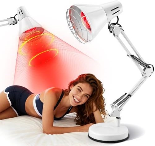 Nastopee Lampe Infrarouge 150W, Lampe à Lumière Rouge Thérapie avec Support Visage & Corps | Appareil de Chaleur Infrarouge 150W, Utilisation Simple à Branchement Direct