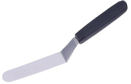 Cream Frosting Spatula 6/8/10 Inch Icing Spatula Angled Stainless Steel Palette Curved Offset Blade Frost Cream Cake Pastry Baking Angled Icing Spatula(6in)