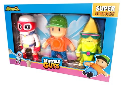 Silverlit - Stumble Guys - Set di 3 figure Monster Flex 12 cm - Personaggi estensibili e estensibili - Giocattolo per bambini dai 5 anni