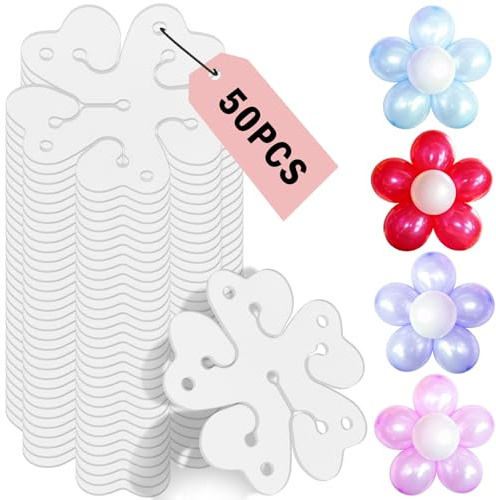 50 stycken ballongklämhållare, ballongfästen med hål och slitsar, ballongbågshållare, spänne, ballonggirlang för bröllop, evenemangsdekorationer och födelsedagsfiranden (transparent, 50)