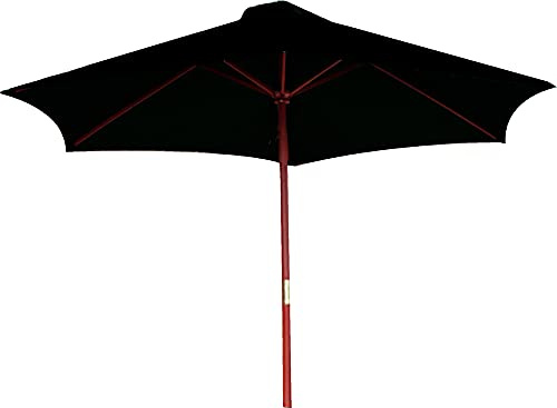 Kingfisher 2.4m Wooden Black Garden Parasol