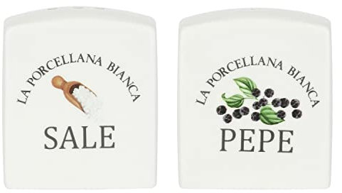 La Porcellana Bianca - Set Sale/Pepe Deco Memoria, Nylon/a - Conserva, Complementi Tavola - Porta Sale e Pepe, Saliera e Pepiera - Porcellana - 3x6xh6,5 cm
