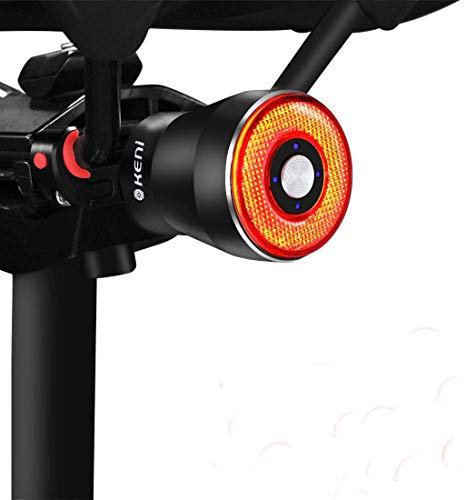 G Keni Smart Rear Bike Tail Light, Auto on/off Brake Sensing Bicycle Lights, USB Rechargeable Bikes Tailights, IPX65 Waterproof Rears Lights for Bikes, High Intensity Rear Cycling Safety Accessories