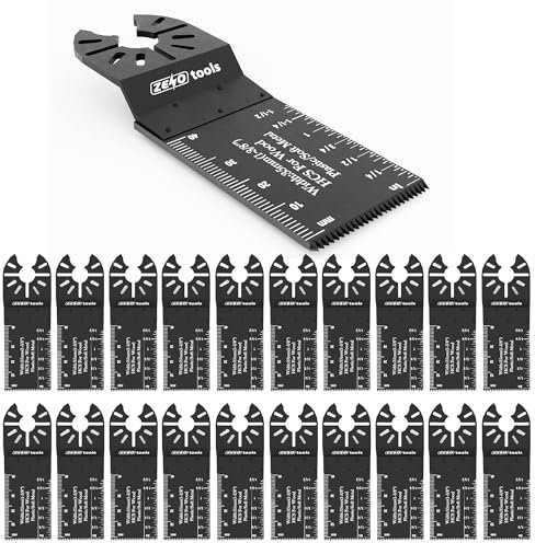 ZENO 40mm Multi Tool Blades 20PCS | Universal Oscillating Saw Blades | Professional Wood Metal Cutter | Quick Release for Fein Multimaster, Ryobi, Milwaukee, Bosch, Dremel, Dewalt, Rockwell