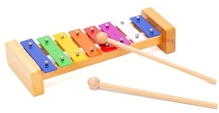CeleMoon 8 Notes Colorful Wooden Xylophone Glockenspiel, Musical Instrument Drum with Accurate Sounds Educational Preschool Learning Gift