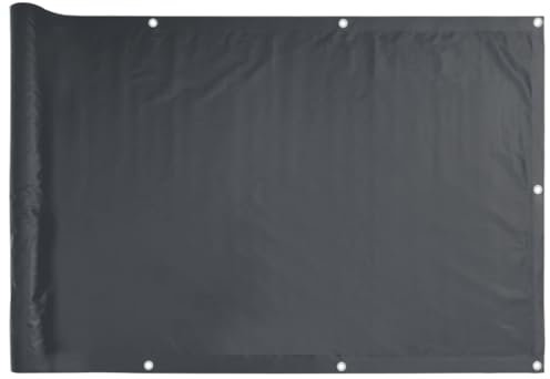 vidaXL Pantalla de privacidad de balcón PVC Gris Antracita 500x120 cm, Rollo de Valla, Tira de Valla, Pantalla de Valla de privacidad