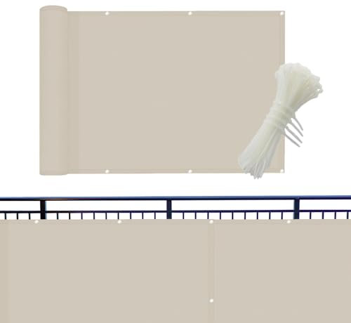 Brise-vue pour terrasse – Panneau de clôture de balcon, séparateur de jardin portable | Tissu en maille filet de 400 x 90 cm pour porche, terrasse, clôture de pare-brise pour extérieur