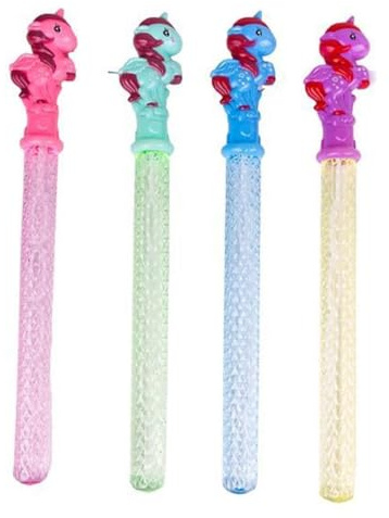 OISE ART STORE Trade Shop - Set 2pz Tubo Bacchetta Bolle di Sapone 37cm con Unicorno 4 Colori Bambini 3+ 6718030 -