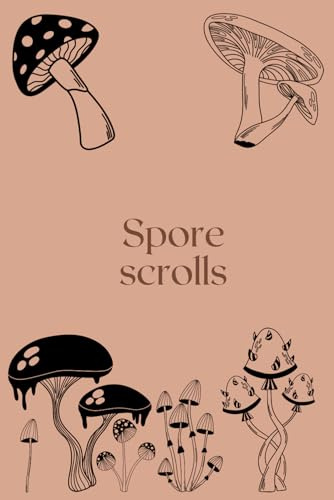 spore scrolls: minimalist mushroom blank lined notebook