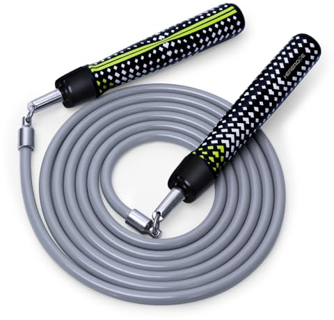 Hererope Gewichtetes Springseil, 250G verstellbar, gewichtetes Springseil mit Kugellager, rutschfester Griff, langlebiges Stahlkabel, ideal für Männer und Frauen, Fitness, hochintensives