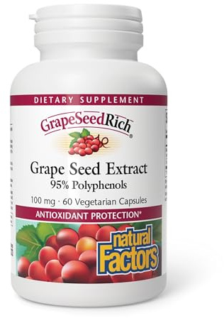 Natural Factors - GrapeSeedRich Grape Seed Extract, Antioxidant Support, 60 Vegetarian Capsules
