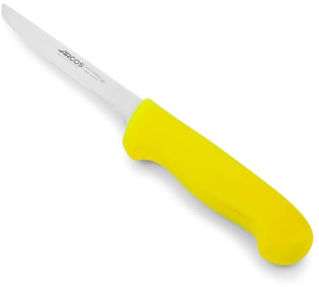 Arcos Couteau Désosseur Lame Acier Inoxydable Nitrum 140 mm - Couteau Professionnel pour Viande - Manche Ergonomique Polypropylène Série 2900 - Jaune