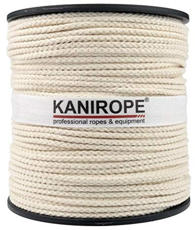 Kanirope® Corde Cordage en Coton COBRAID 4mm 100m tressée Blanc Crème