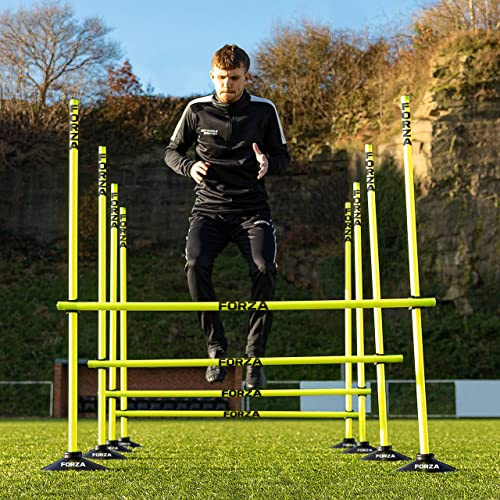 FORZA Adjustable Height Outdoor Hurdle Set 4ft & 5ft | Sports Exercise Equipment | Football Training Equipment | Speed & Agility Training Kit for Men, Women & Kids (5ft, With Ground Spike)