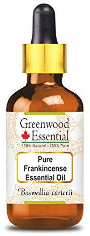 Greenwood Essential Huile essentielle d'encens naturelle (Boswellia carterii) avec compte-gouttes en verre distillée à la vapeur 15 ml