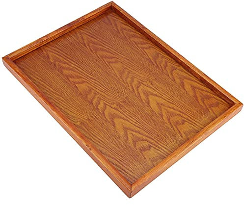 Tyenaza Bandeja Madera, Bandeja Maderas Rectangular, Bandejas Grande Maderas, Bandejas Rectangular Cocina, Bandejas para Servir Comida, para Exhibir Frutas, Aperitivos, Comida, DecoracióN(36x27cm)