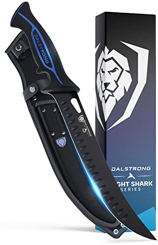 Dalstrong Chef Butcher Knife - 10”- Night Shark Series - 7CR17MOV High Carbon Steel Breaking Knife - Titanium Coated Blade - Outdoor & Fishing Butcher Cleaver -w/Sheath - NSF Certified