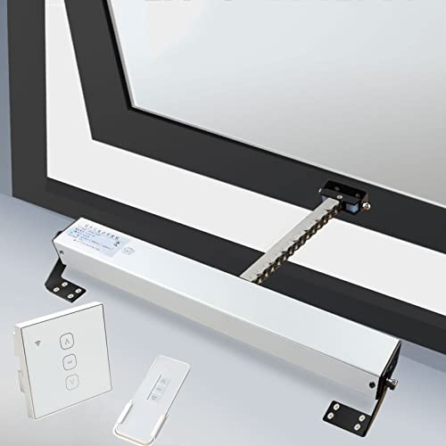 DC24V Electric Chain Window Opener with Remote Control and Switch Motorized Opener Automatic for Skylight Window Greenhouse and Roof Vent, Stroke: 300mm - 900mm, IP32, Wireless ( Size : 24V Motor+Remo