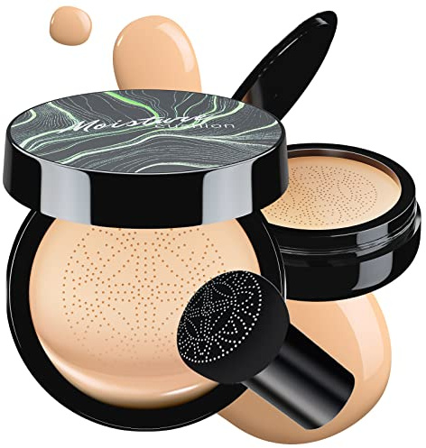 Ursoulney Mushroom Head Air Cushion CC Cream - Tattoo Cover up BB Cream Foundation Makeup Moisturizing Concealer Long-Lasting, Cushion Foundation Full Coverage Self Adjusting (Natural)