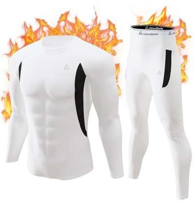 CL convallaria sous-vêtements Thermiques Hommes, sous-vêtements Fonctionnels de Ski sous-vêtements Respirants Polaire Interne Ensemble de sous-vêtements Thermiques