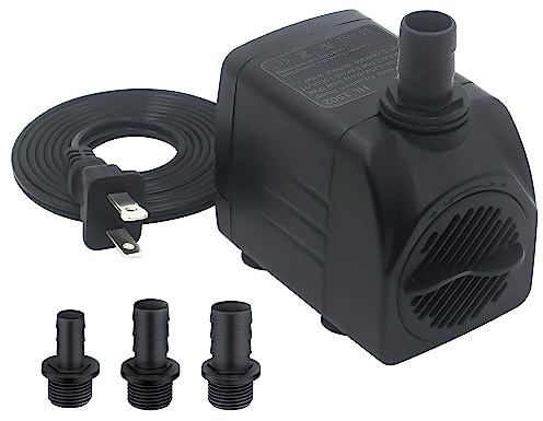 WYWP 400GPH 25W Submersible Pump 1500L/H Ultra Quiet Water Pump with 6.6ft. High Lift, Fountain Pump with 3 Nozzles for Aquarium, Pond, Fish Tank, Hydroponics