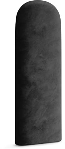 Muralo Panel tapizado ovalado de pared, cojín de pared, cabecero de cama, panel de pared, dormitorio, salón, cama, cojín de lomo, moderno, tapizado de lujo (30 cm x 100 cm, grafito)