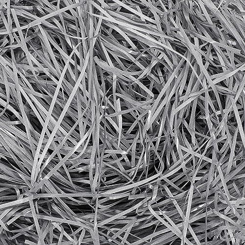 Glitter Shredded Tissue Paper, 100g Raffia Gift Filler Paper Shreds Box Basket Grass Craft Raffia Ribbon for Boxes Packaging Decoration Easter Hamper Basket Filling (Silver)