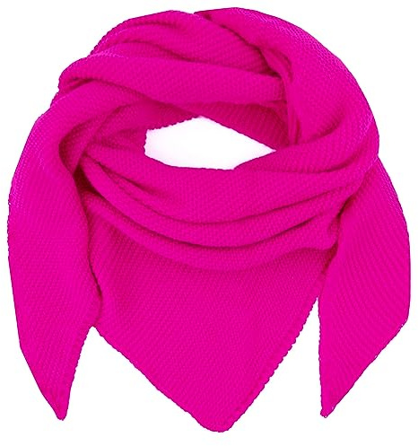 Glamexx24 XXL damhalsduk bekväm att bära och värme enfärgad triangulär form lätt duk mångsidig lämplig för kvinnor och män XXL halsduk, Neonrosa1, One size