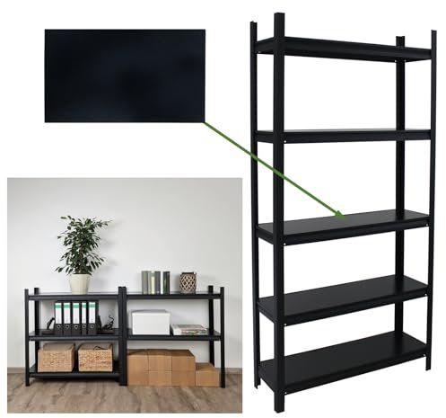 TRUTZHOLM Wohnzimmerregal 180x90x30 cm 180x90x40 cm Traglast 600 kg 5 höhenverstellbare, 8 mm Dicke Böden einfache Montage Steckregal Bücherregal Lagerregal Schwerlastregal Stahl (180x90x30)