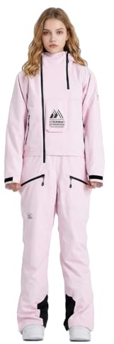 MUTUSNOW Snow Jumpsuit for Women Winter Snowboarding Outfit Windproof Waterproof Wear-Resistant One Piece Snowsuit Women