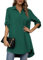 TIANZHU T Shirts for Women UK Summer Breathable Tops High Low Hem Tunic Half Sleeve Blouse for Work Dark Green